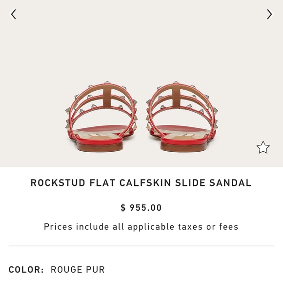 Valentino rockstud sandals slide flat calfskin blossomgold studs - Picture 3 of 10